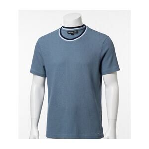 Michael Kors | Cotton Blend Textured Knit T-Shirt | Size Medium | Black & White